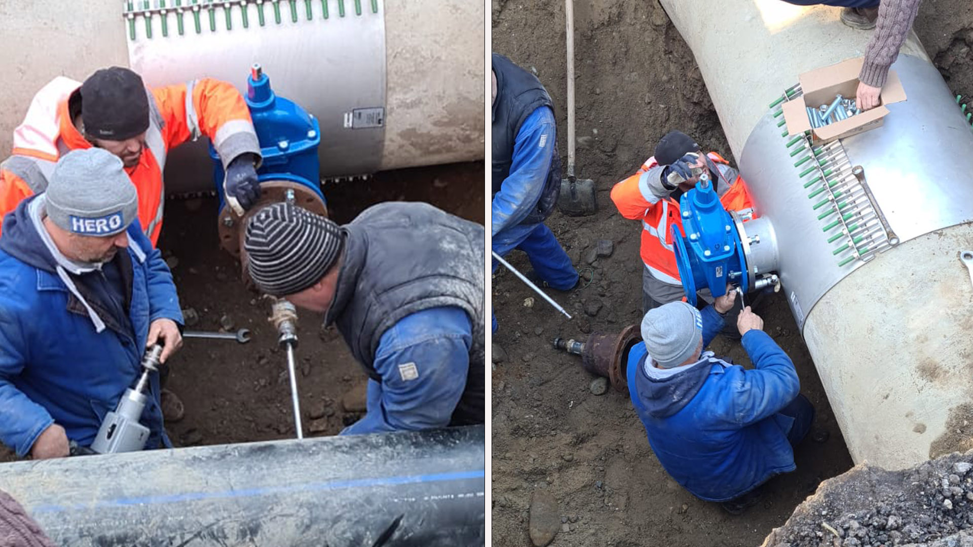 Colier de reparație și vana AVK montate în Vâlcea