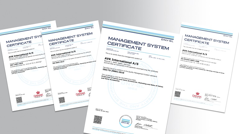 Certificat  ISO TS 29001 pentru AVK