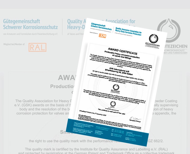 Certificat GSK pentru vane și fitinguri